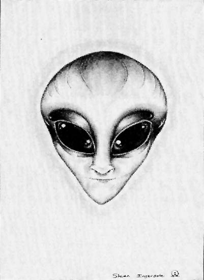 ET Face drawing by &copy;Steven Ingersole